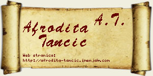 Afrodita Tančić vizit kartica